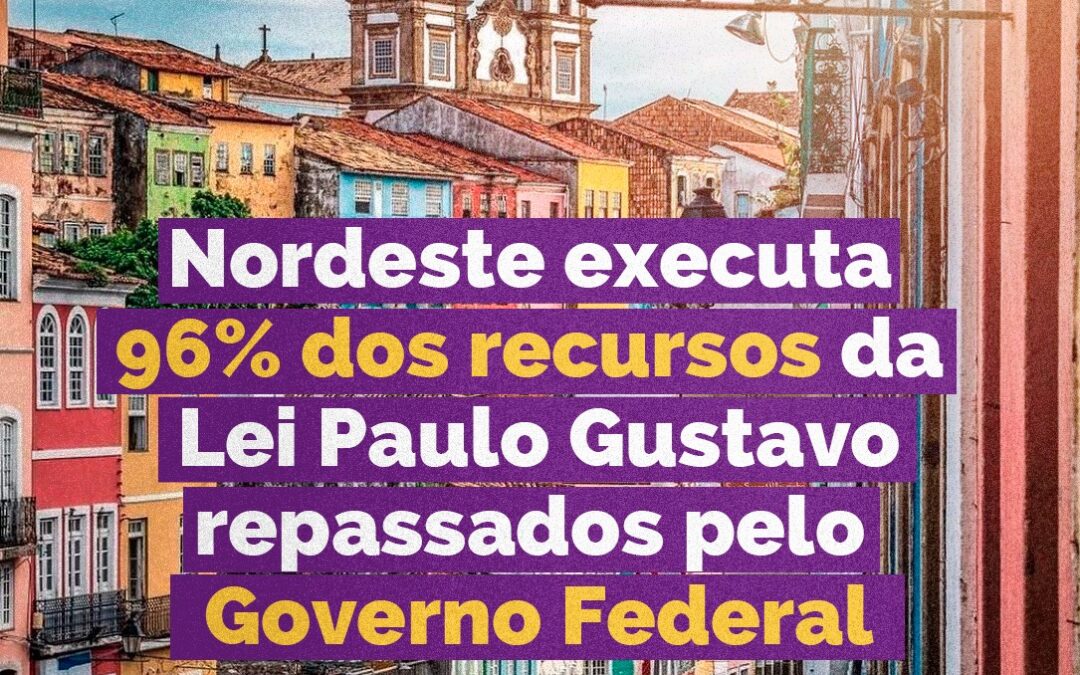 Nordeste executa 96% dos recursos da Lei Paulo Gustavo