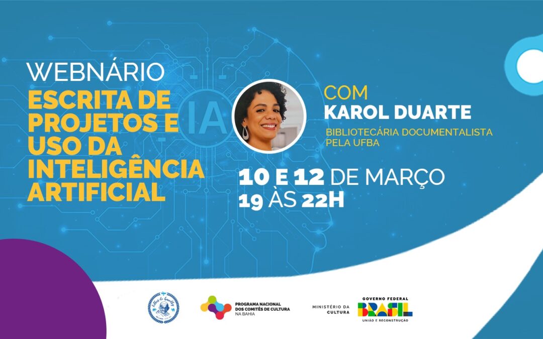 Comitê de Cultura realiza webinário sobre escrito de projetos e uso da Inteligência Artificial