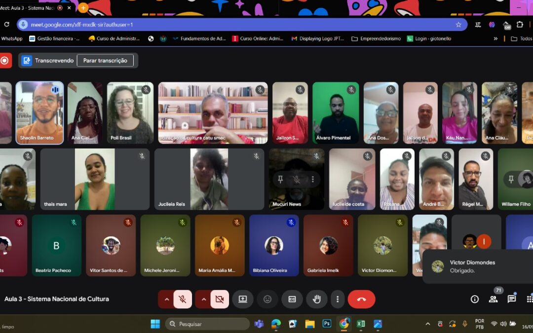 PNCC Bahia: Idase-BA realiza 3ª Aula da 1ª Jornada de Formação para Agentes Culturais