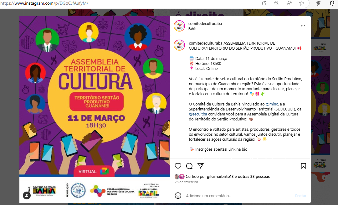 Assembleia Territorial de Cultura – Território de Guanambi