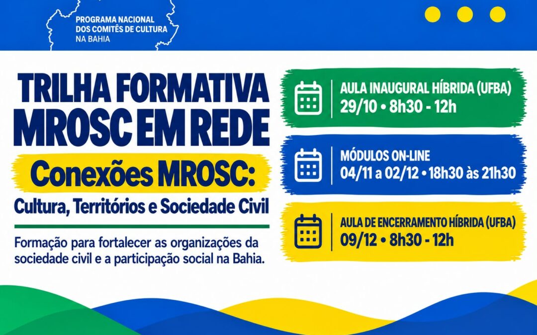 CC Bahia promove formação sobre parcerias entre organizações da sociedade civil e poder público